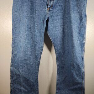 Wrangler Mens Authentics High Rise Straight Leg Blue Denim Jeans Size 42X34